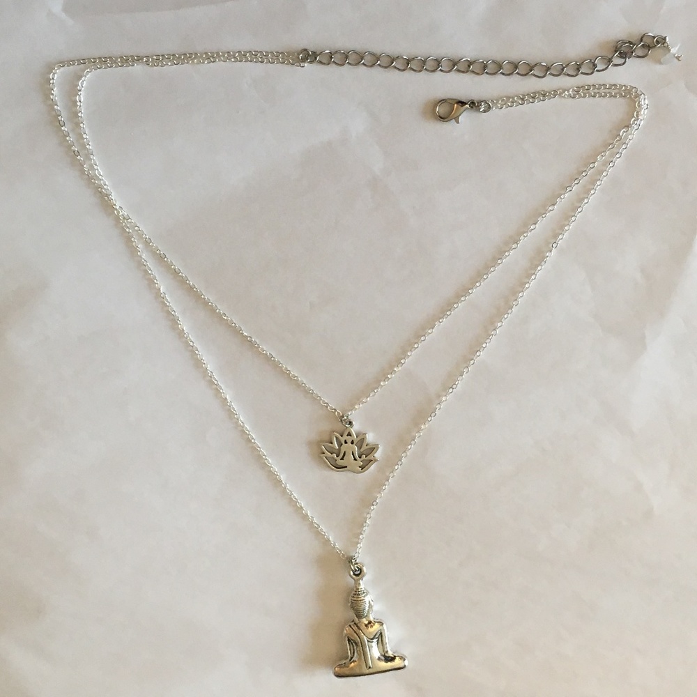 “Buddhist Awakening” Handmade 2-Layer Necklace, Buddha, Buddhism, Lotus Flower - Picture 12 of 16